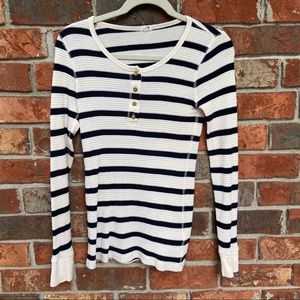 Stripe long sleeve Henley